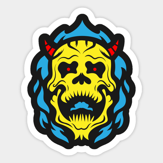 Demon Skull Sticker by demonigote